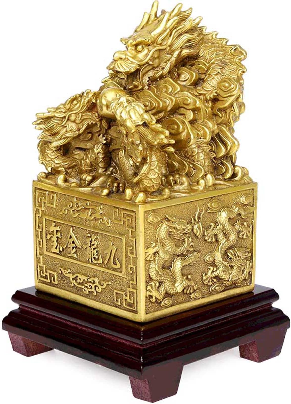 KoliynAncient Chinese Emperor Qin Shihuang Han Wudi Seal, Copper Chuanguo Yuxi Home Decoration Collection Birthday Gift