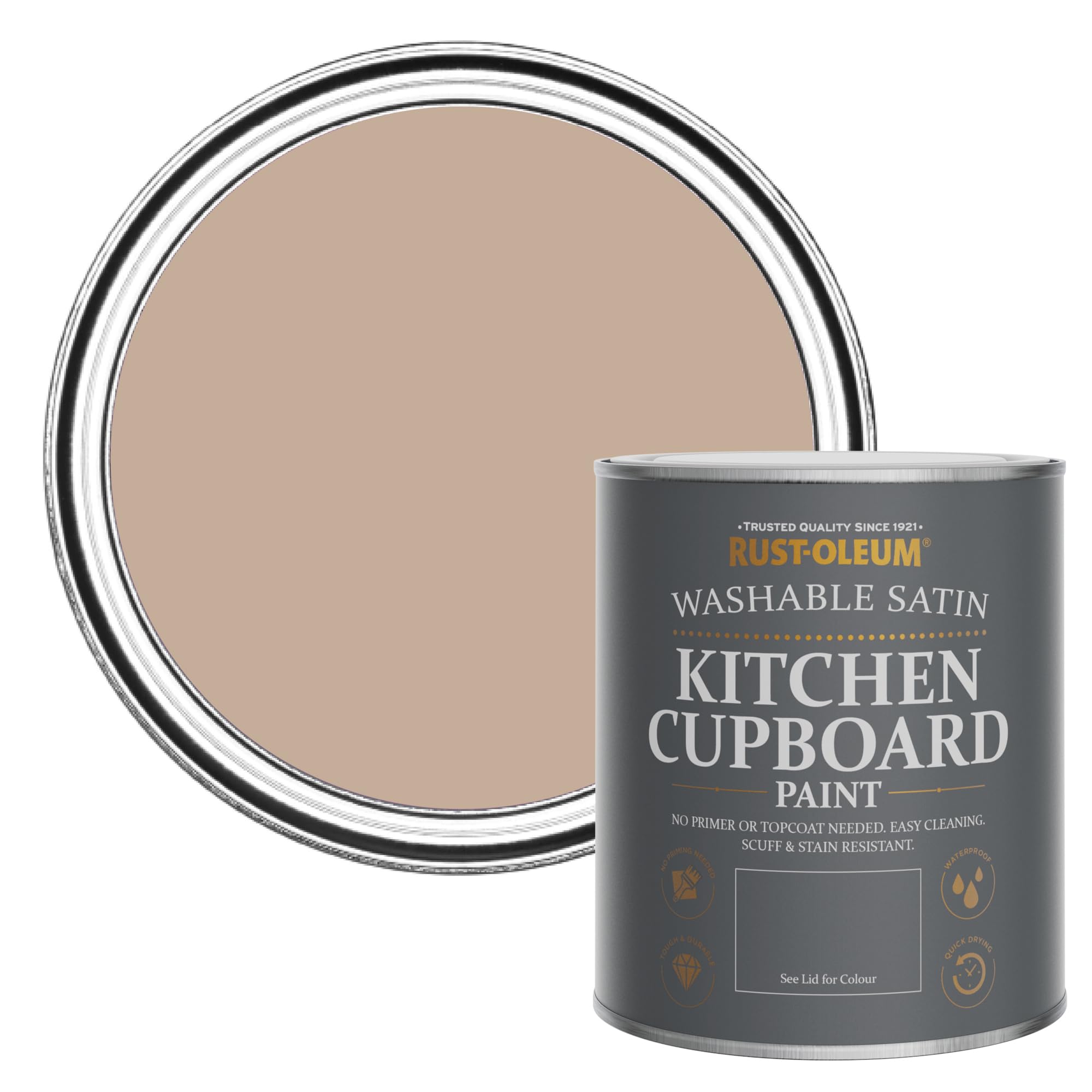 Rust-Oleum Scrubbable Kitchen Wood, Cupboard and Cabinet Paint in Satin Finish - Smitten 750ml
