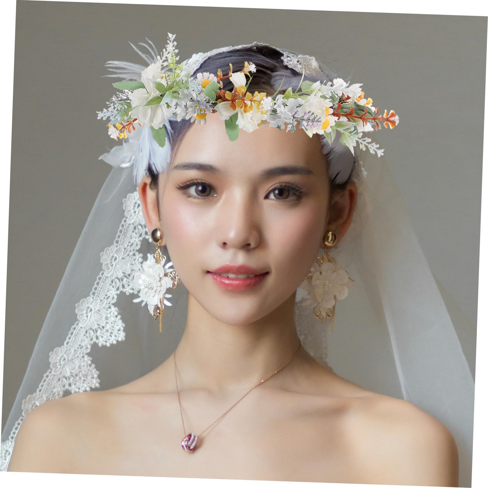 Homoyoyo Couronne de Fleurs Serre-tête pour Mariage et Fête Coiffure Féerique avec Fleurs Artificielles Accessoire de Décoration pour Femme