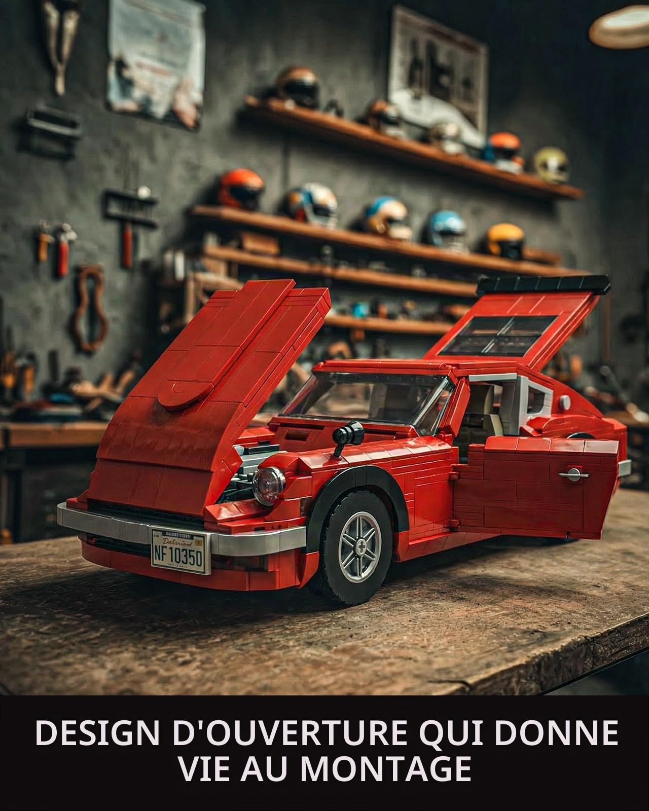 Nifeliz Kit de Construction de Voiture de Sport Z240, Modèle Réduit de Véhicule Classique à l'Échelle 1:14 pour Adultes et Amateurs d'Autos, Cadeau et Décoration de Collection (1694 Pièces, NF10350)
