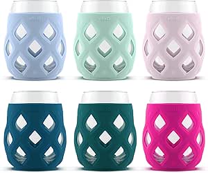 Ello Cru Stemless Wine Glass Set with Silicone Sleeves