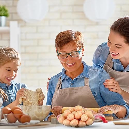 Miniatura 5 de 1000 mallas reutilizables de nailon a granel, se adapta a almacenamiento de huevos, verduras, mariscos, frutas, bolsas de comestibles (rojo, 20