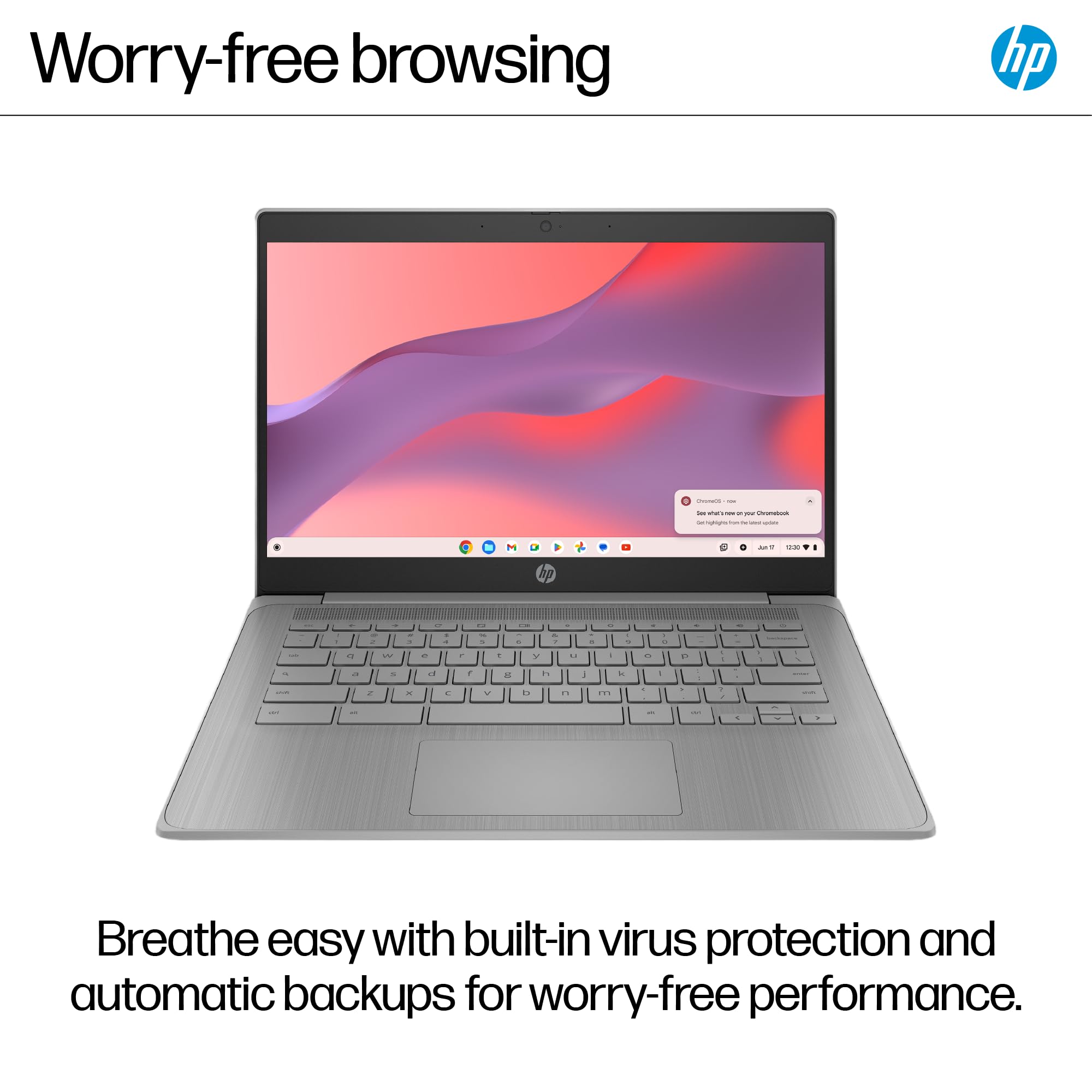 HP Chromebook 14" | Intel Celeron N4500 Processor | 4GB RAM | 64GB eMMC | Intel UHD Graphics | HD Anti-glare Display | Chrome OS | Dual Speakers | USB-C Fast Charging | Modern Grey | 14a-ne1000sa — view 4