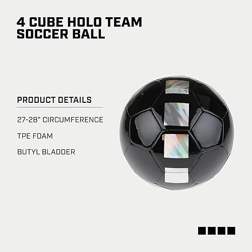 Miniatura 3 de Capelli Sport Balón de fútbol tamaño 5, diseño holográfico para jugadores jóvenes y adultos, entrenamiento al aire libre e interior, negroplateado