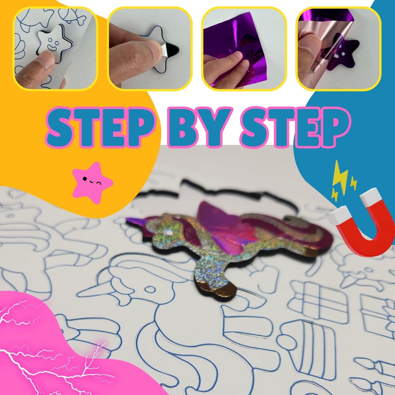 Skillmatics Foil Fun - Unicorns & Princesses, No Mess Art For Kids, Craft Kits & Supplies, DIY Creative Activity, Travel Toys, Easter Gifts For Ages 4, 5, 6, 7, 8, 9