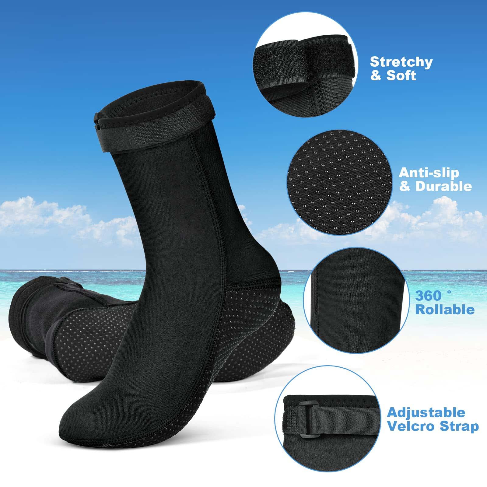 flintronic Calzini da Immersione, Calzini Neoprene, Calze in Neoprene da 3 mm, Calze Nuoto Antiscivolo, Calze Subacquea per Subacquee, Snorkeling, Surf, Vela, Immersioni, Kayak