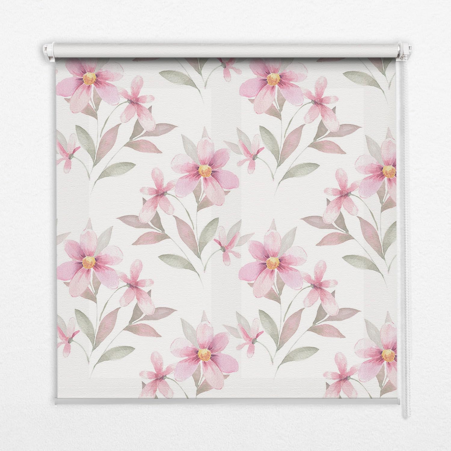 Store occultante sans perçage Tulup 60x180cm avec motif fleurs roses