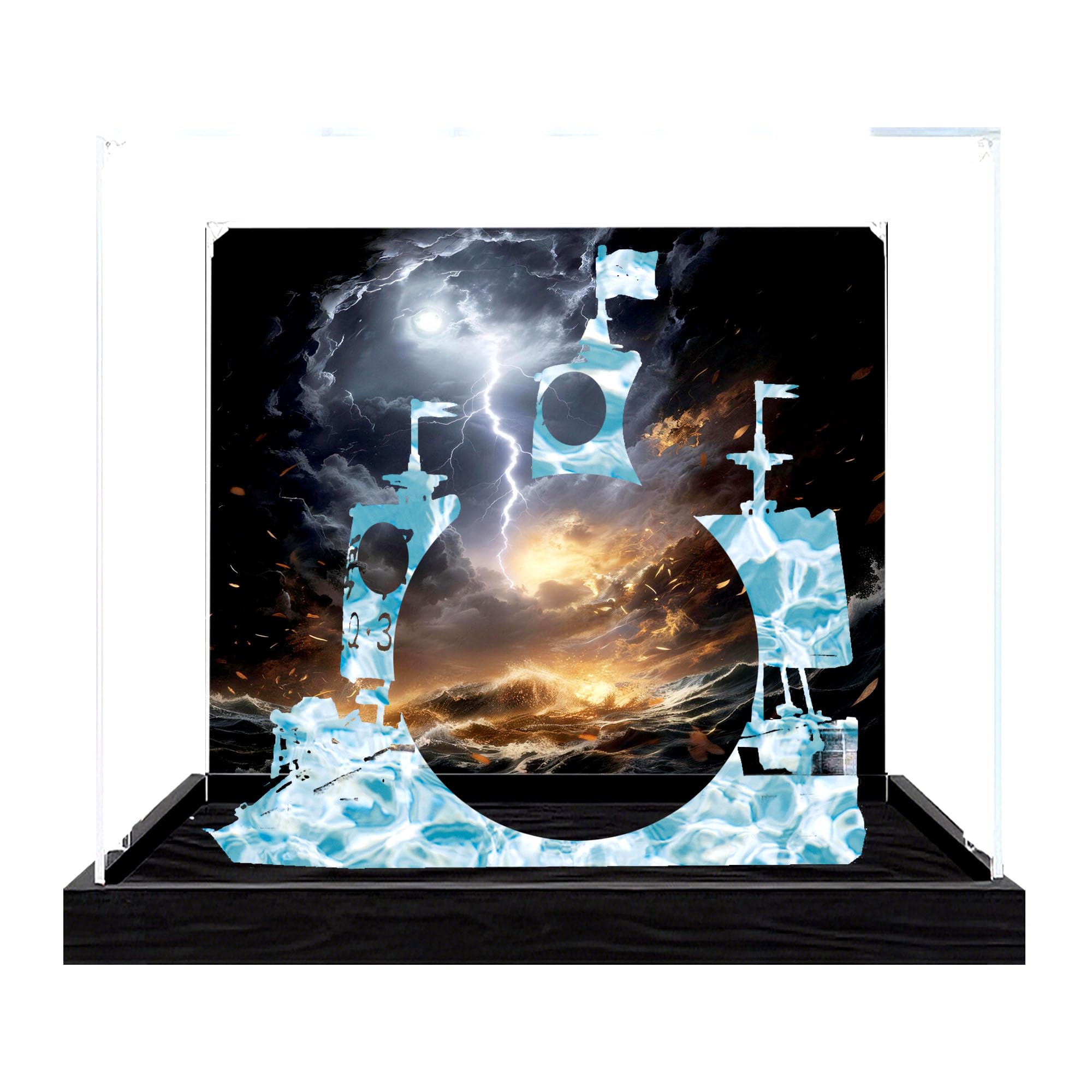 Clear Acrylic Display Case, Fits for Le-go 75646 Sets (Background B)