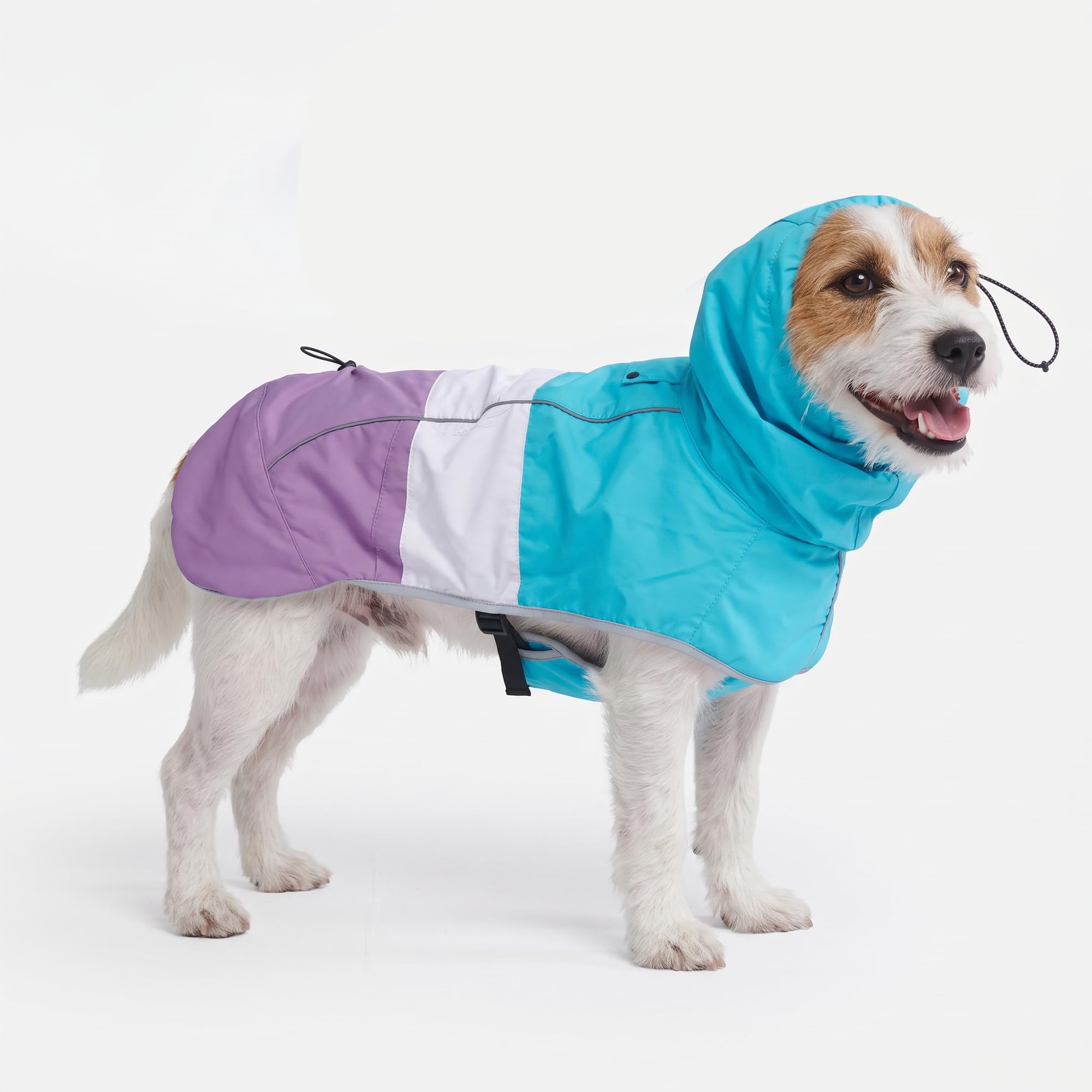Spark Paws Dog Raincoat - Waterproof Rain Jacket w/Hood, Full Coverage