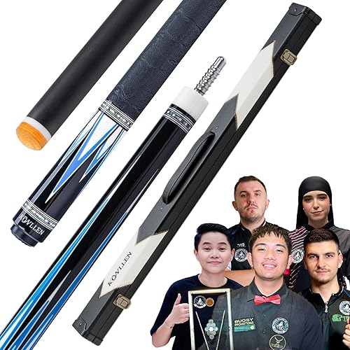 Miniatura 11 de KONLLEN Taco de piscina de fibra de carbono 2.0 con cono profesional | Palo de billar con incrustaciones hechas a mano de baja desviación | Eje