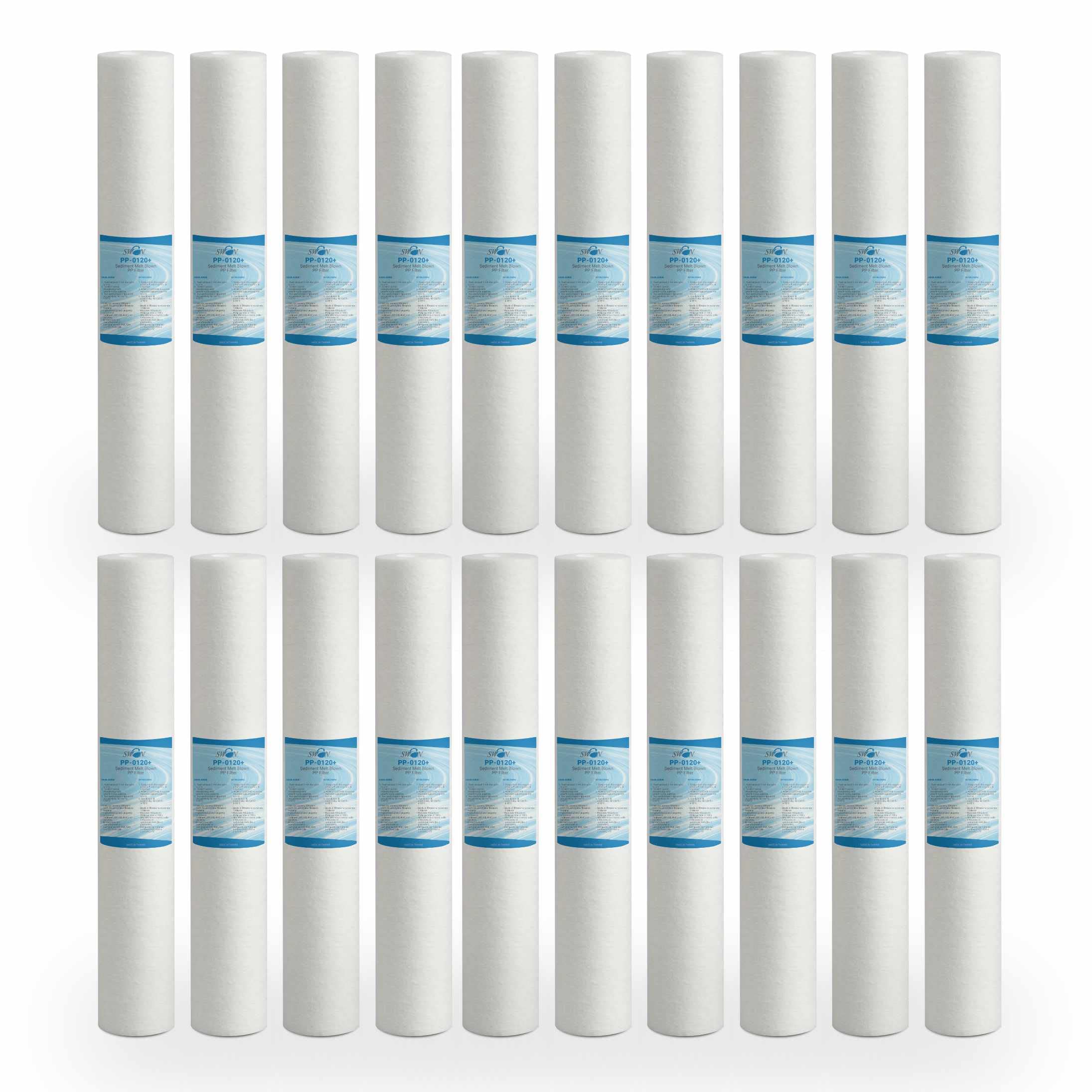 Filtro Sedimenti 20 Pollici 1 Micron Ultrafiltrazione. Elimina Sabbia, Fango, Particelle di ruggine e impurità sospese fino a 1 Micron in Polipropilene 20 pezzi