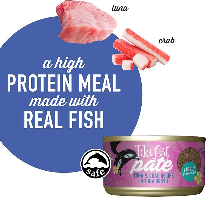 Tiki Cat Grill Pâté comida húmeda para gatos, atún y cangrejo 12 latas miniatura 5