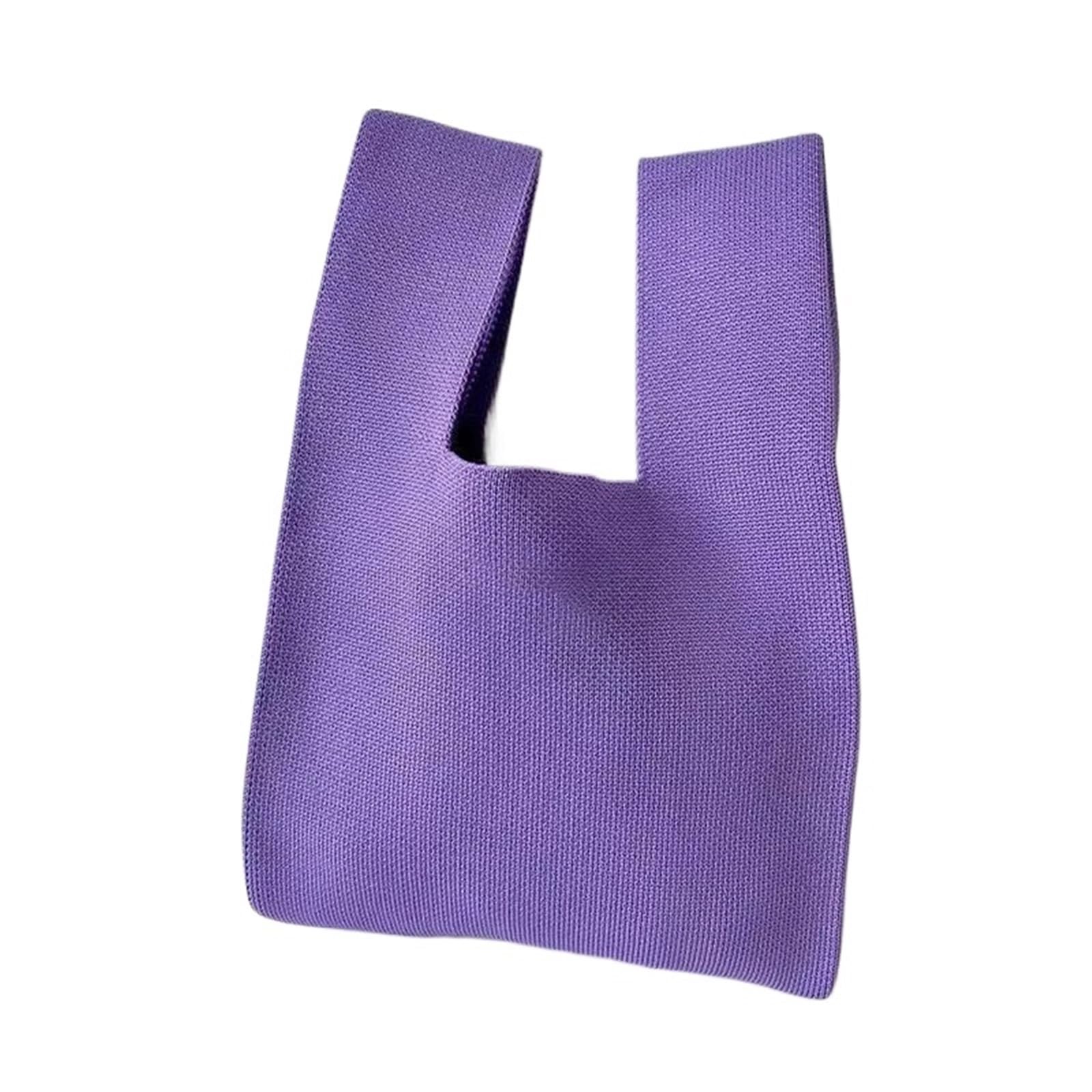 Dziane torebki Torba na nadgarstek, kobieca, kolorowa torba z grubej bawełny, zakupy wielokrotnego użytku imprezę, wesele, podróże(Purple)
