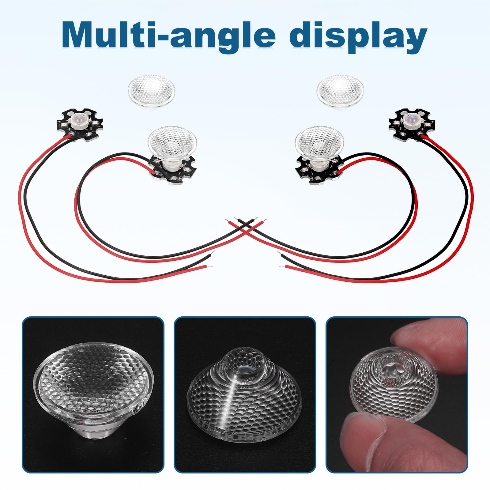 PATIKIL 5 Gradi 20mm Lente LED Ad Alta Potenza, 30 Pc Lente