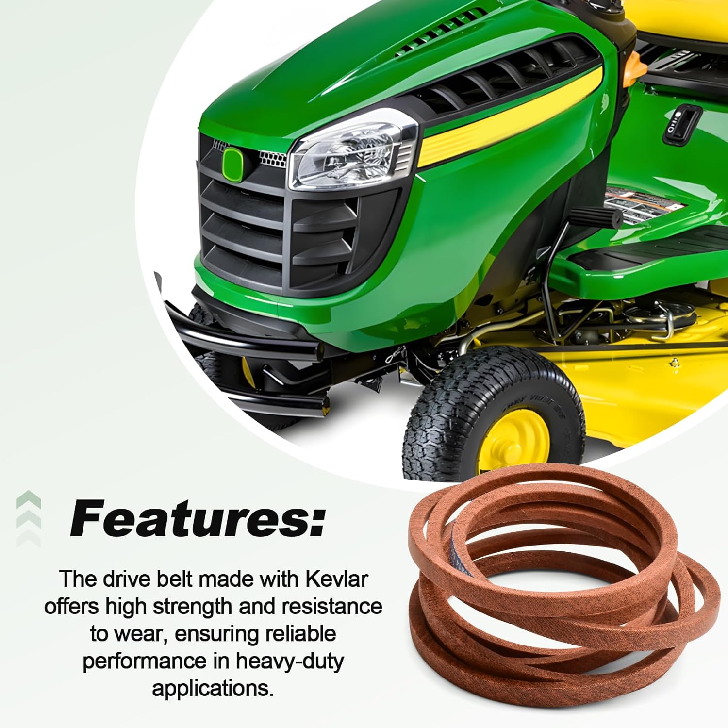 Deck Belt Constructed with Kevlar Compatible with John Deere S240 48" Lawn Tractor Replace UC10514