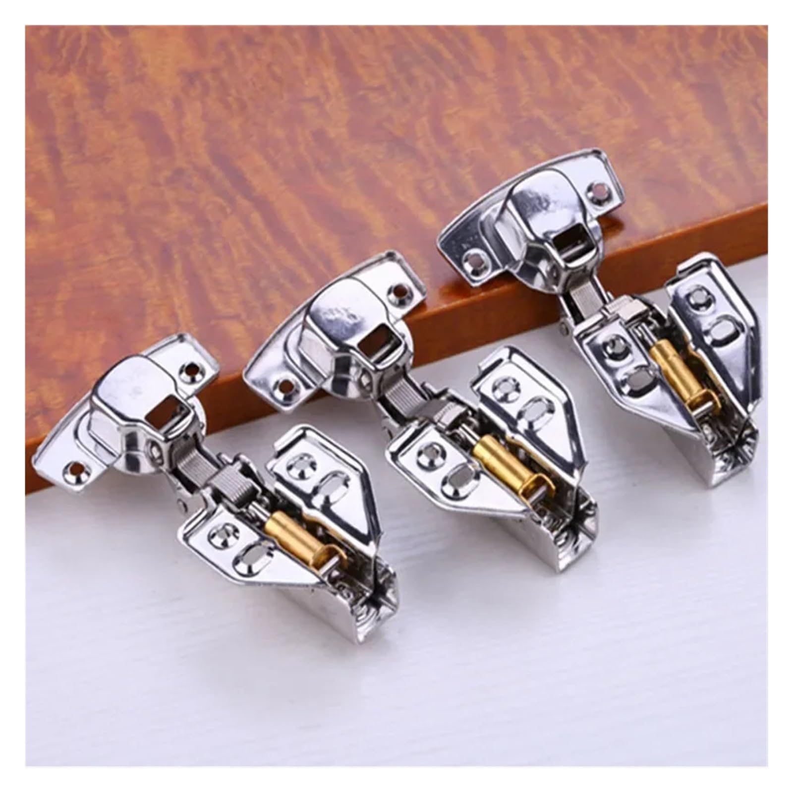 Zawiasy do szafek kuchennych, Hydrauliczne zawiasy szafek ze stali nierdzewnej z mechanizmem miękkiego domykania 1/10 szt(Half Overlay,10 Pcs)