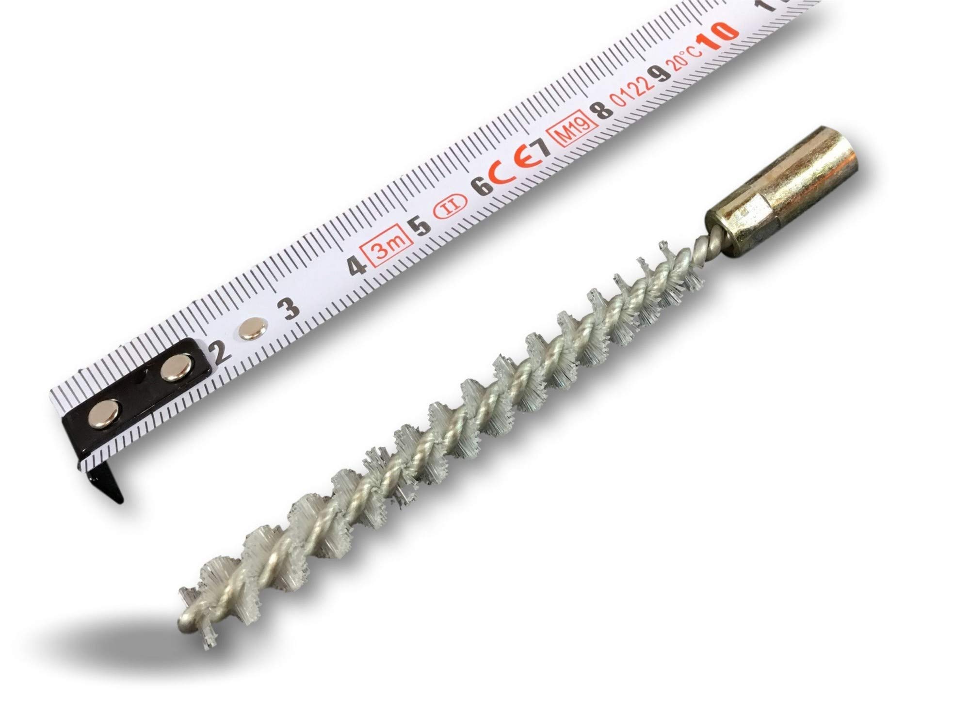 Kibros Lot 10 écouvillons Nylon condenseur raccord M6 Ø 8 mm | Raccord laiton taraudé M6 femelle, torsade acier galvanisé, fil nylon, nettoyage échangeurs et condenseurs Ø 8 mm.