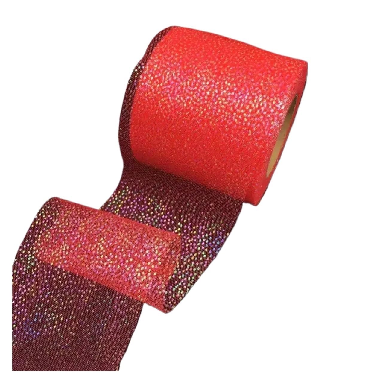 Crystal Glitter Dot Organza Tulle Ribbon Roll for DIY