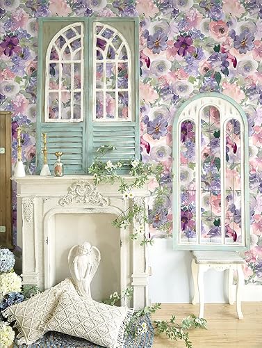 Luvdecor Floral Peel And Stick Wallpaper Removable Wallpaper Peel And Stick Boho Wallpaper For Bedroom Bathroom Renter Wallpaper Floral Contact Paper For Kitchen Cabinet Accent Wall 17.7 * 118In #TOP1
