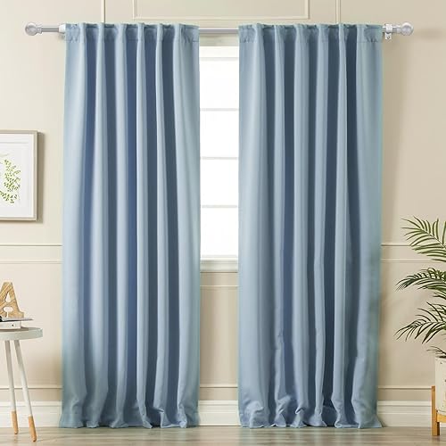 Miniatura 7 de Barras de cortina plateadas para dormitorio con soportes, barra de cortina pequeña de 58 pulgadas de diámetro de 28 a 48 pulgadas, barras de cortina