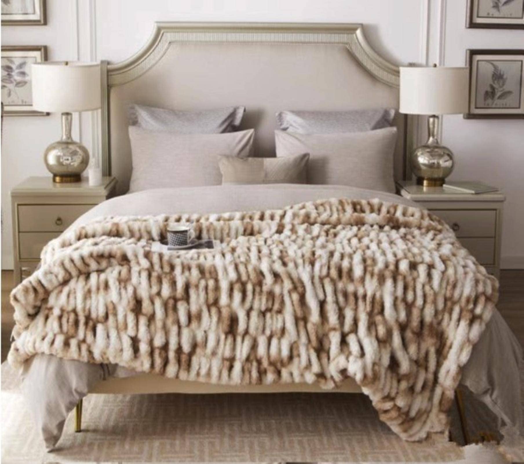 Cozy Bubble Rabbit Blanket – Lussuoso piumino invernale delicato sulla pelle copridivano casual leggero Bayeta copriletto per il massimo comfort e stile