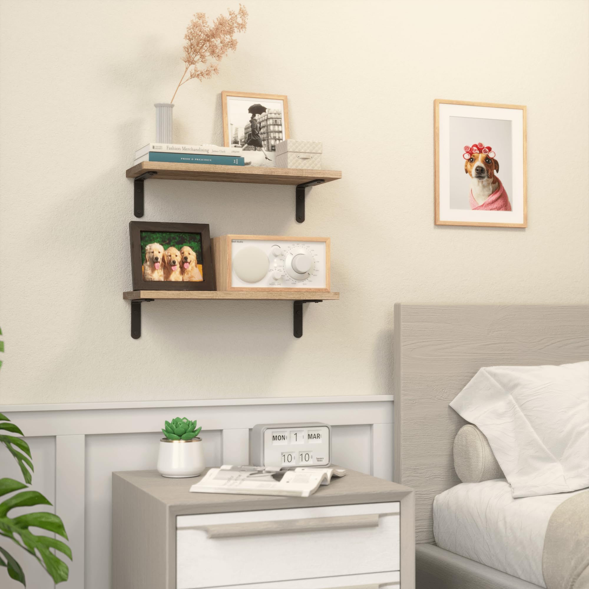 RICHER HOUSE 40 cm wandplanken, zwevend eiken met onzichtbare houders