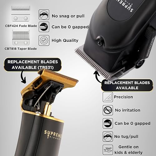 Miniatura 4 de Supreme Trimmer Kit completo de aseo para hombre, cortadora y afeitadora + cuchilla y protectores adicionales