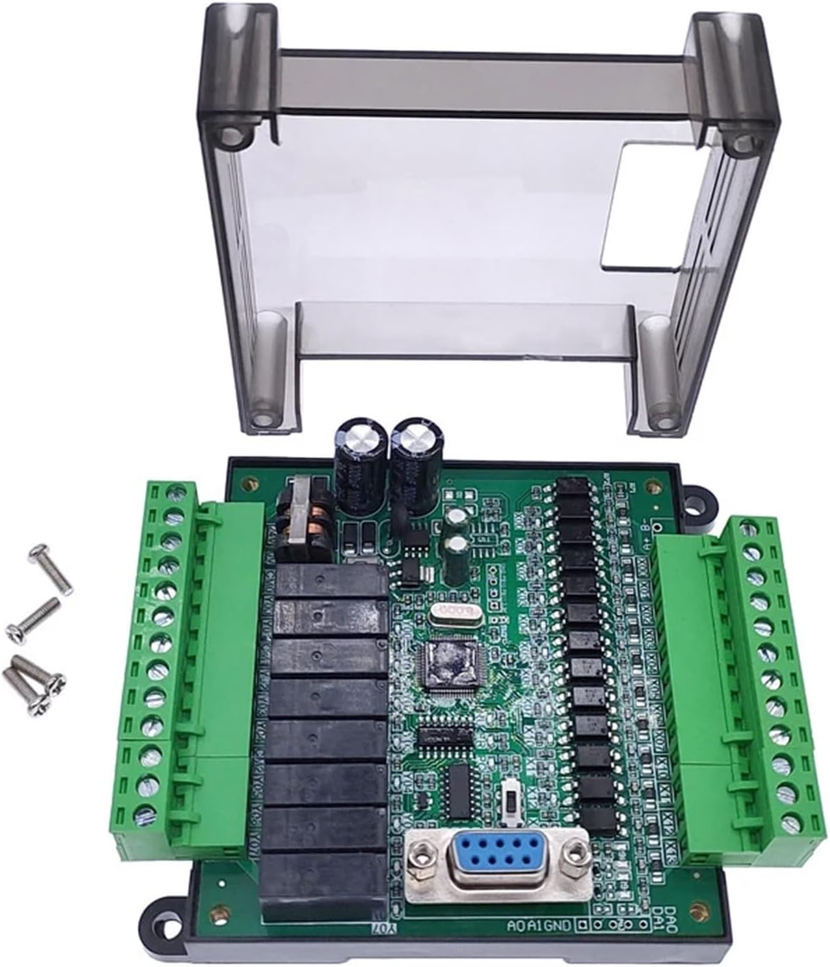 COKYIS PLC programmable Controller 1N-20MR DC Relay Module with Base Industrial Control Board Programmable Logic Controller