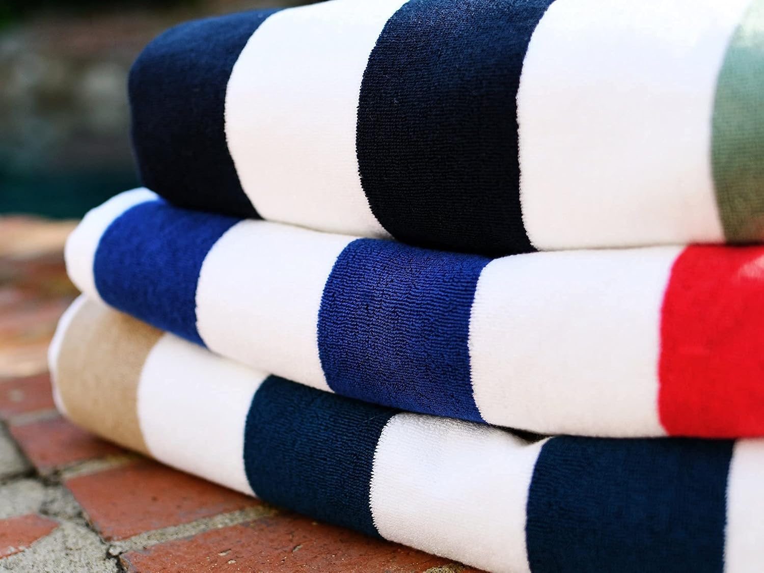 Laguna Beach Textile Co. Striped Cabana Beach Towel - Oversized, Plush 630 GSM Cotton - Midnight Blue & Seafoam Green - Image 8