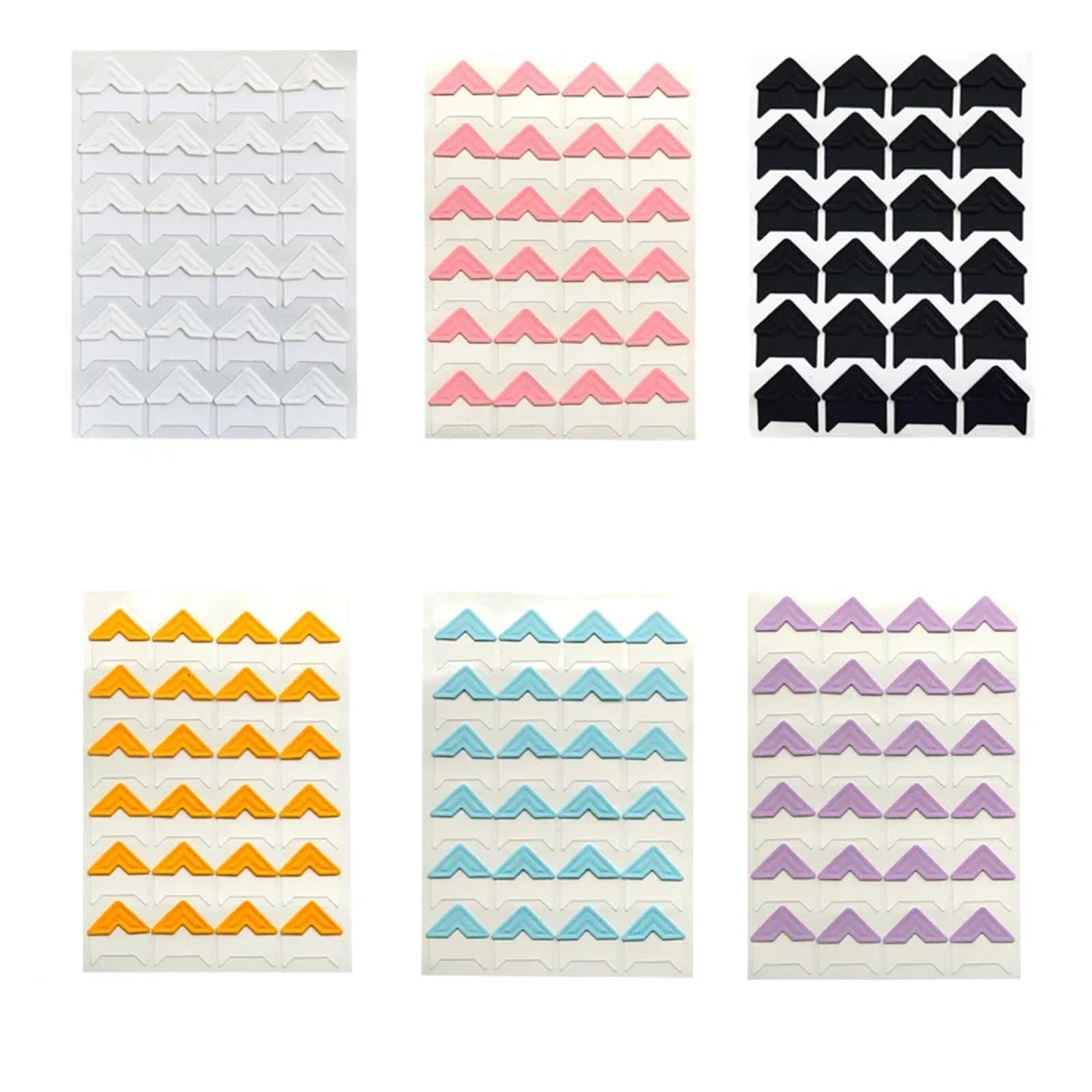 Gwyzax Self Adhesive Photo Corners 48 Sheets Photo Mounting Corners Self Adhesive Paper Sticker for DIY Scrapbook Album Diary Personal Organizer Notebook