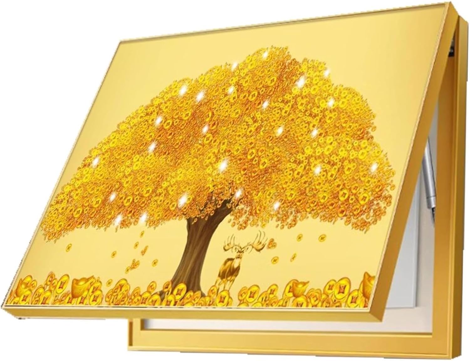 Artistic Hydraulic Meter Box Cover Painting, Decorative Electrical Panel Concealer with Smooth Lift Mechanism for Modern Interiors