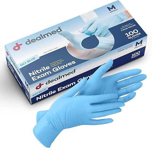 Miniatura 7 de Dealmed Guantes de examen de nitrilo, sin polvo, sin látex, guantes médicos desechables