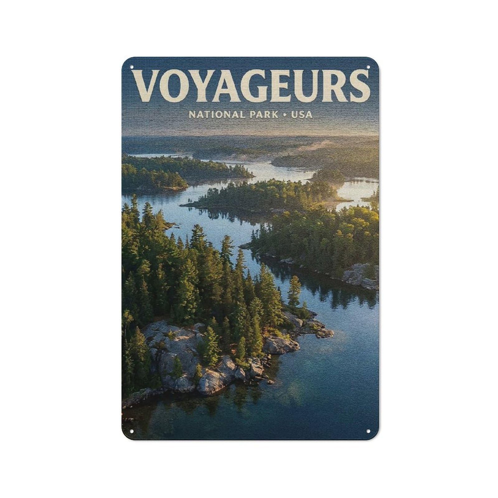 Junmoney Style-6 Cottage Style Voyageurs National Park Decorative Tin Sign 30X20cm, Rustic Kitchen Decor For Kitchen, Cottage, Porch Or Garden Room