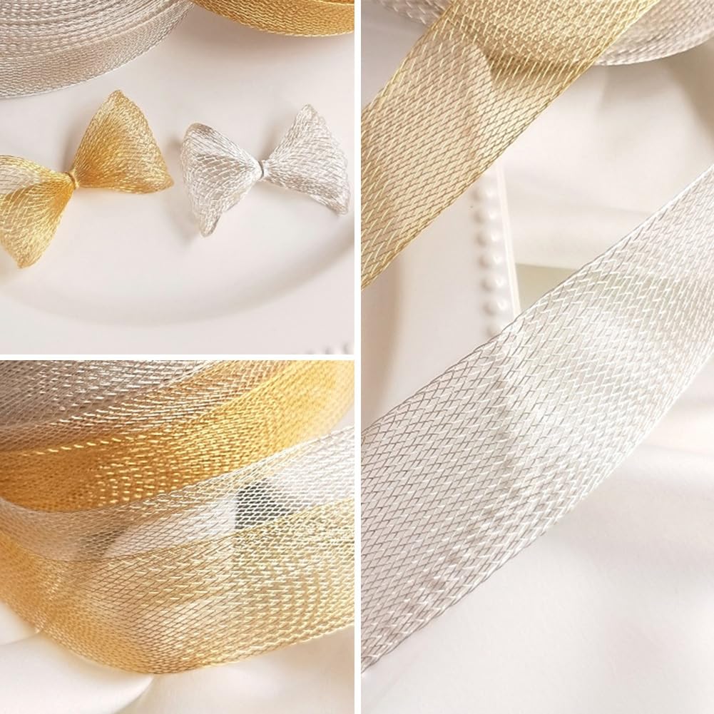 Taśma siatkowa 30 mm x 5 m Crinoline Band Metal Boning Rosshare plecionka ozdobna taśma usztywniająca elastyczna włosie końskie warkocz sztywny warkocz Horsehair Braid do szycia sukni ślubnej