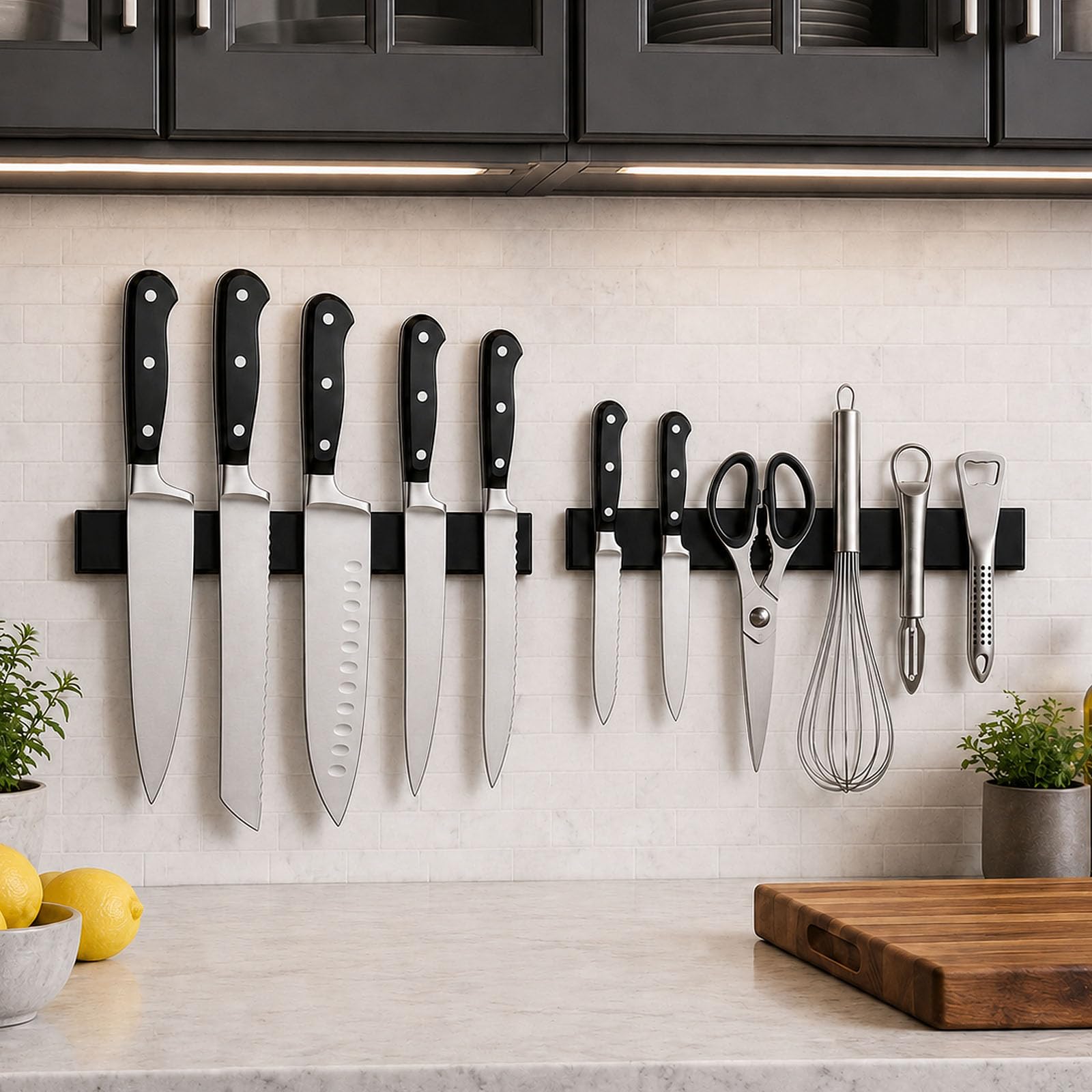 THMINS 2 Pack 12 Inch Magnetic Knife Strips, Magnetic Knife Holder for Wall