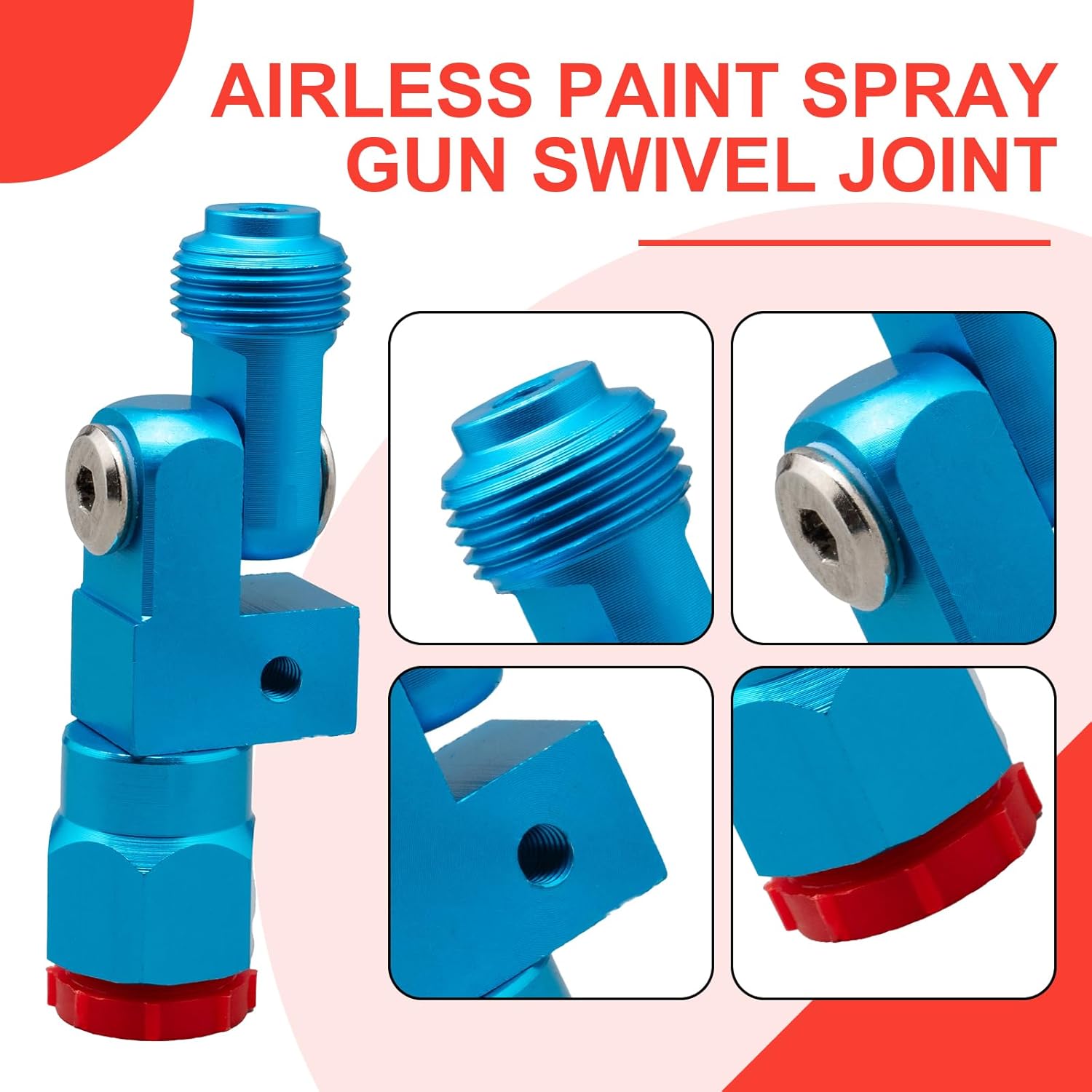 Airless Paint Sprayer Gun Kit, 3600PSI Airless Spray Gun with 50Ft High Pressure Hose & 6Pcs Reversible Spray Tips & 4Pcs Extension Rod & 6Pcs Filters & Guide Tool & Nozzle Seat