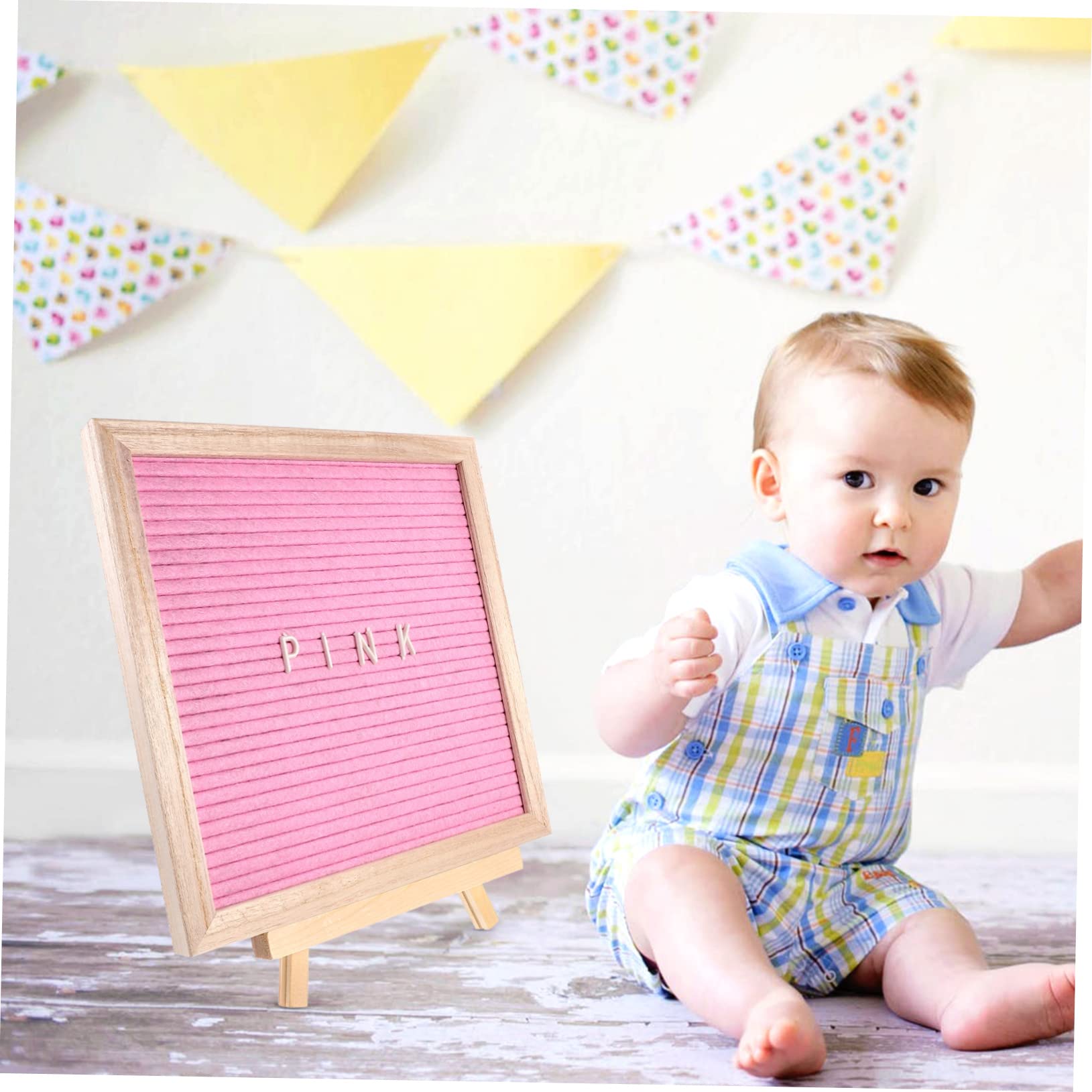 Lurrose Tableau à Lettres Set Complet en Feutre Double Face avec Support Bois, Facile à Fixer, Personnalisable pour Affichage Pratique pour Mariage ou Anniversaire
