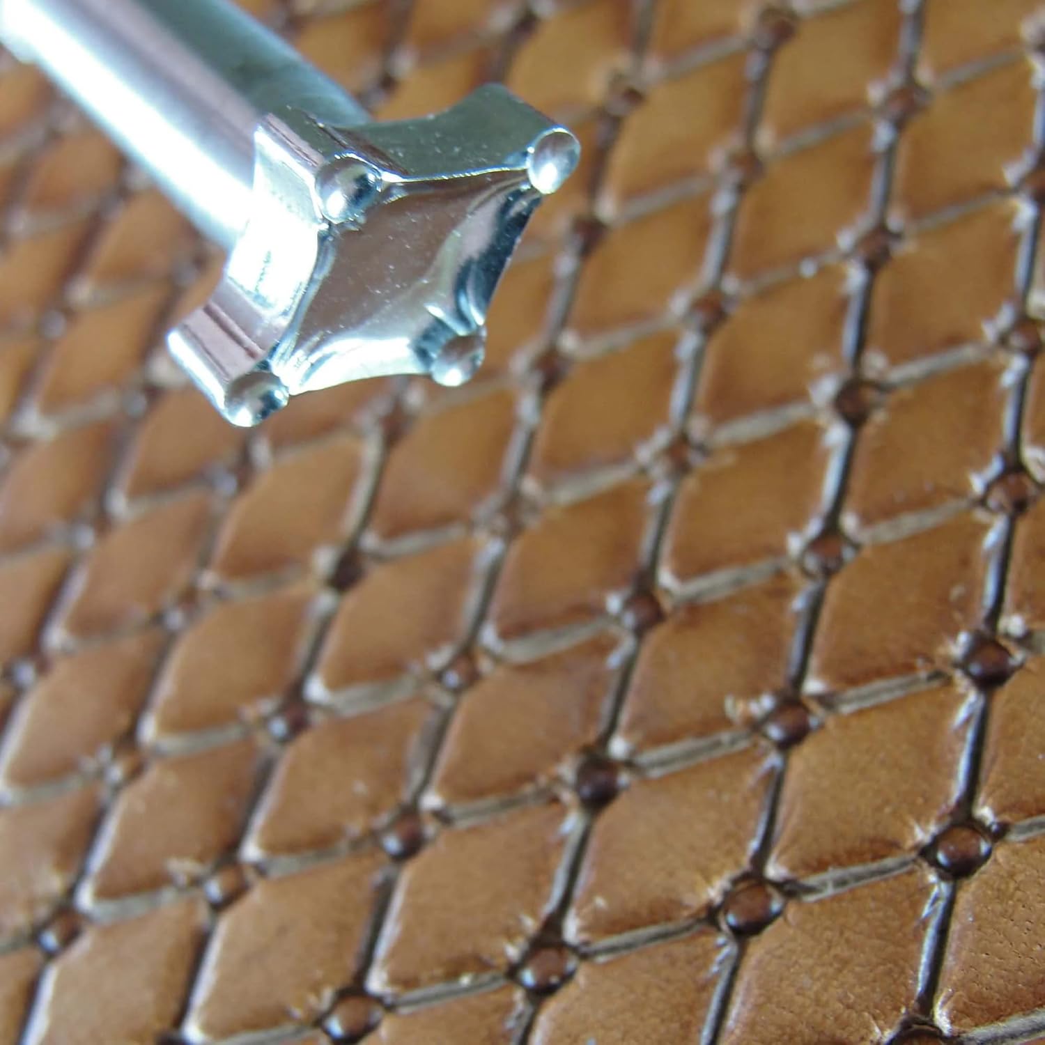Small Tufted/Quilted Pattern Leather Stamp, Stainless Steel Leather Stamping Tool, Zhong Jiang Leathercraft Stamp