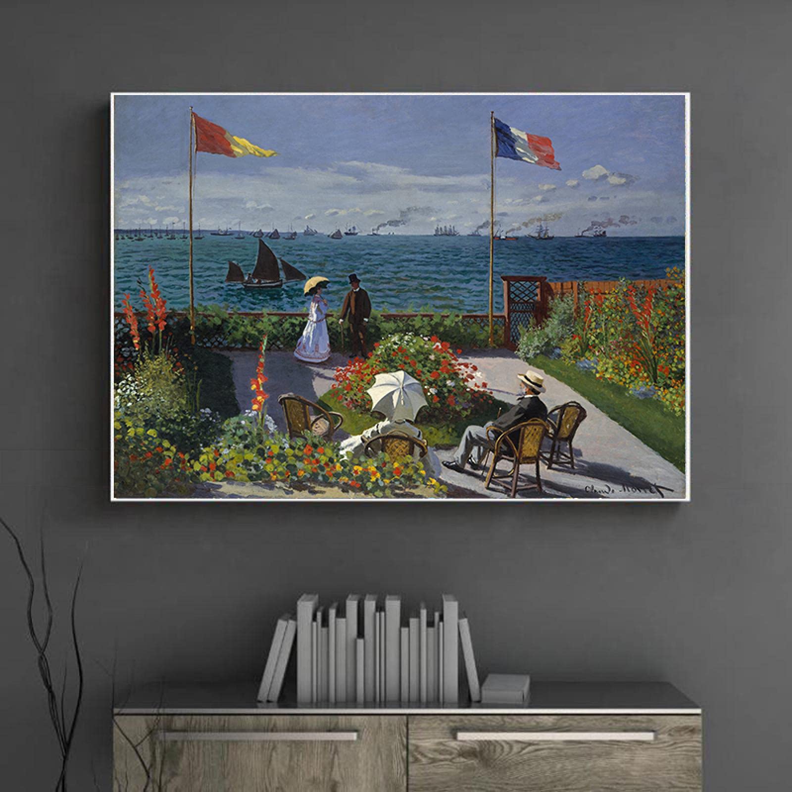 Amazon.co.jp: サンタドレスの庭園で有名なアートキャンバス絵画