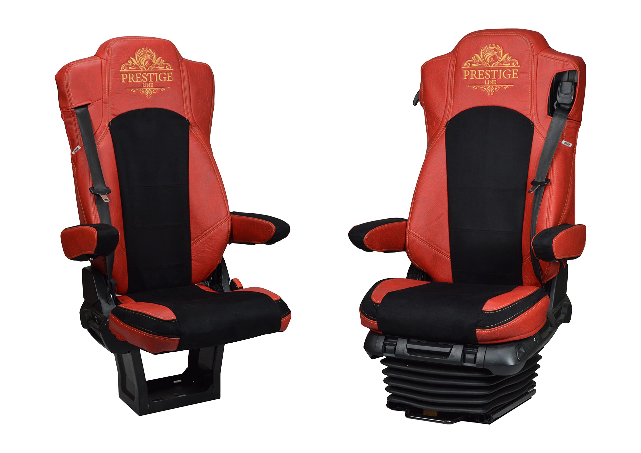 Funda de Asiento para Mercedes ACTROS MP 4 Desde 2011, Rojo | Accesorio, juego de fundas de asiento asiento del pasajero sin acolchar - funda ergonómica para asiento delantero con ecopiel