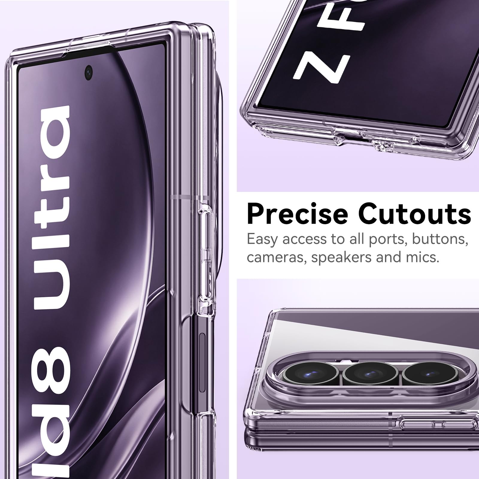BENTOBEN Custodia magnetica per Samsung Galaxy Z Fold 8 Ultra, protezione completa con cerniera, adatta per Magsafe, sottile, robusta, antiurto, protettiva, anti-giallo, per Fold8 8", bianco