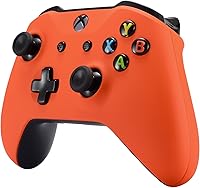 Vista 6 de eXtremeRate Soft Touch Top Shell Front Housing Faceplate Replacement Parts with Side Rails Panel for Xbox One X S Controller (Orange)