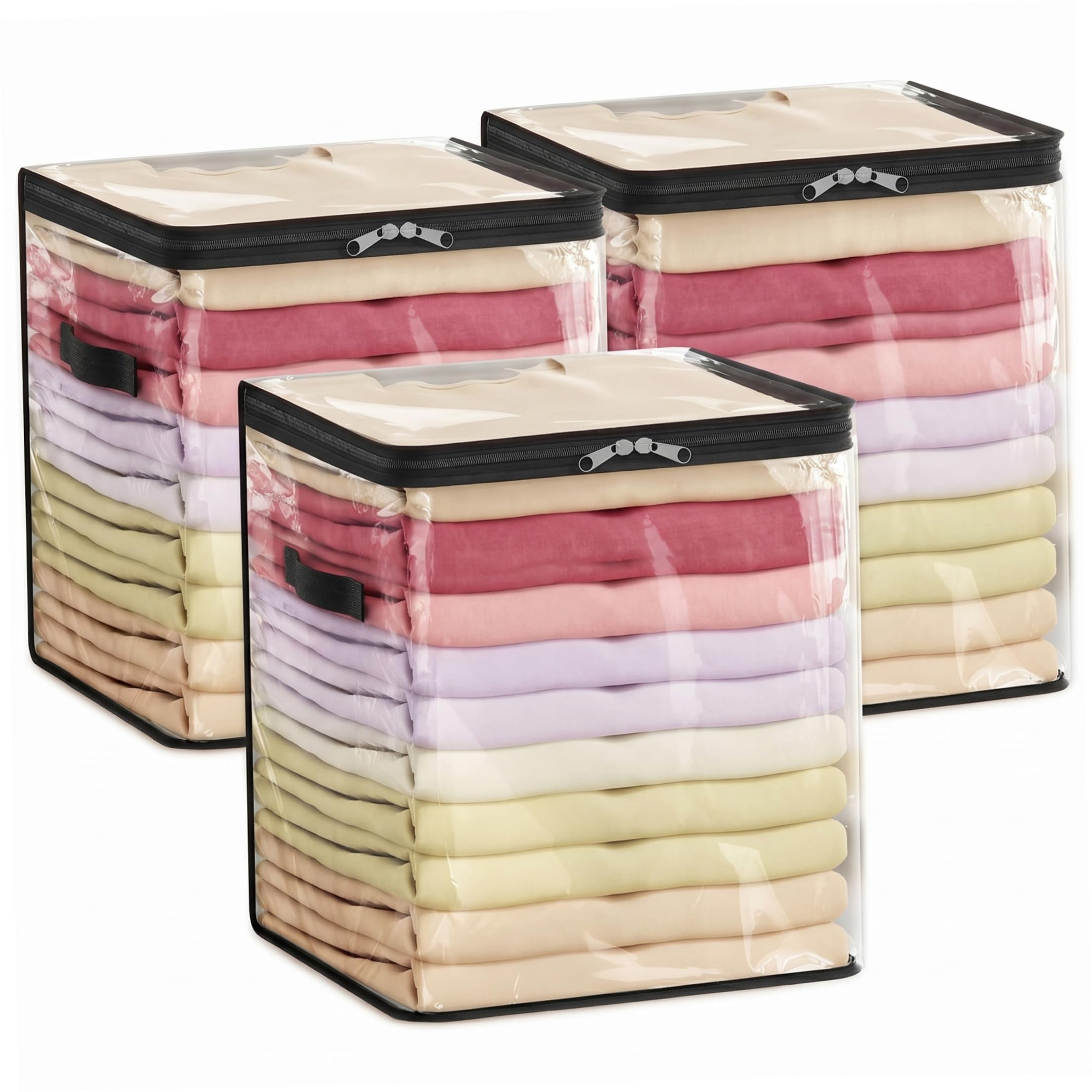 Bolsas de empaque de PVC impermeable tamaño S organizador transparente con asa reforzada y cierre