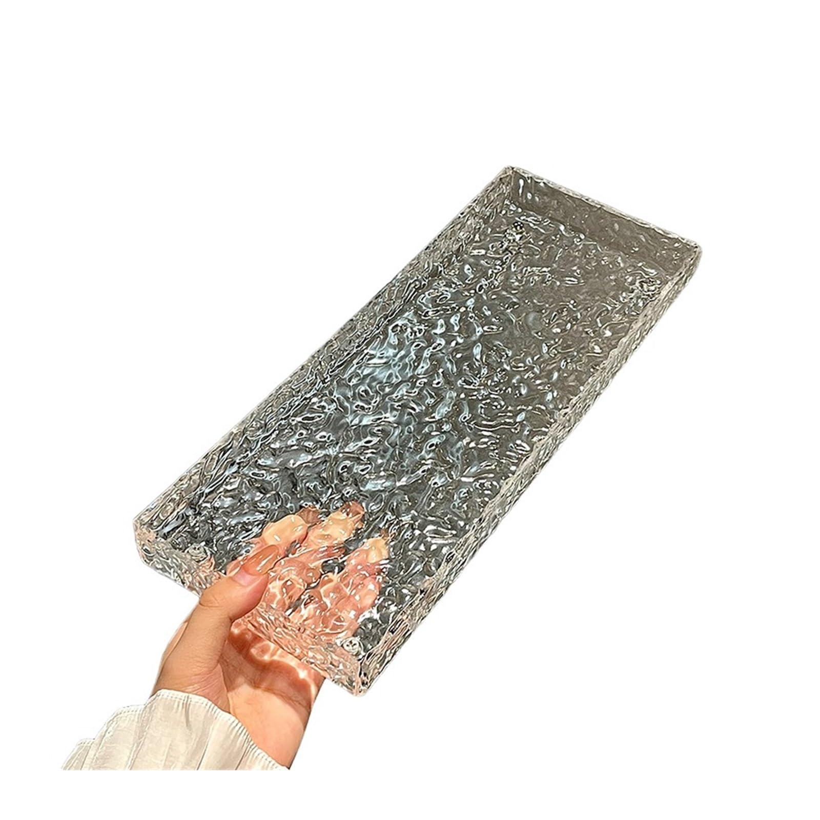 FSLXZPKJ Light Luxury Style Bathroom Storage Rack - Transparent Countertop Tray for Cosmetics and Toiletries Light Luxury Appeal