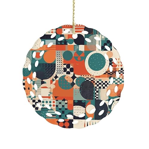 Interesting Shapes Ceramic Ornament for Home Decor 3.2" Round Tree