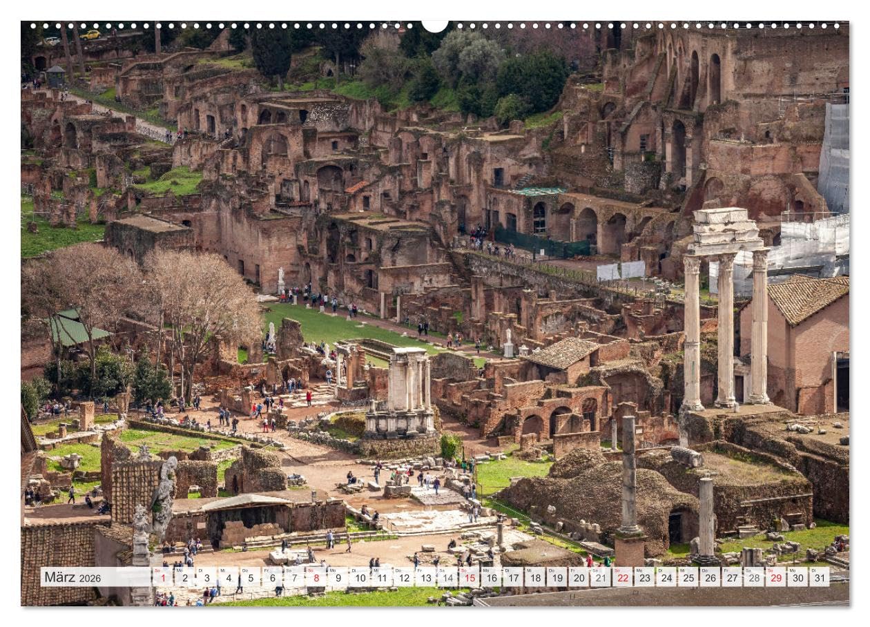 Italien - Rom (hochwertiger Premium Wandkalender 2026 DIN A2 quer), Kunstdruck in Hochglanz: 12 Monate mit wunderbaren Reisefotos aus der italienischen Hauptstadt (CALVENDO Orte)