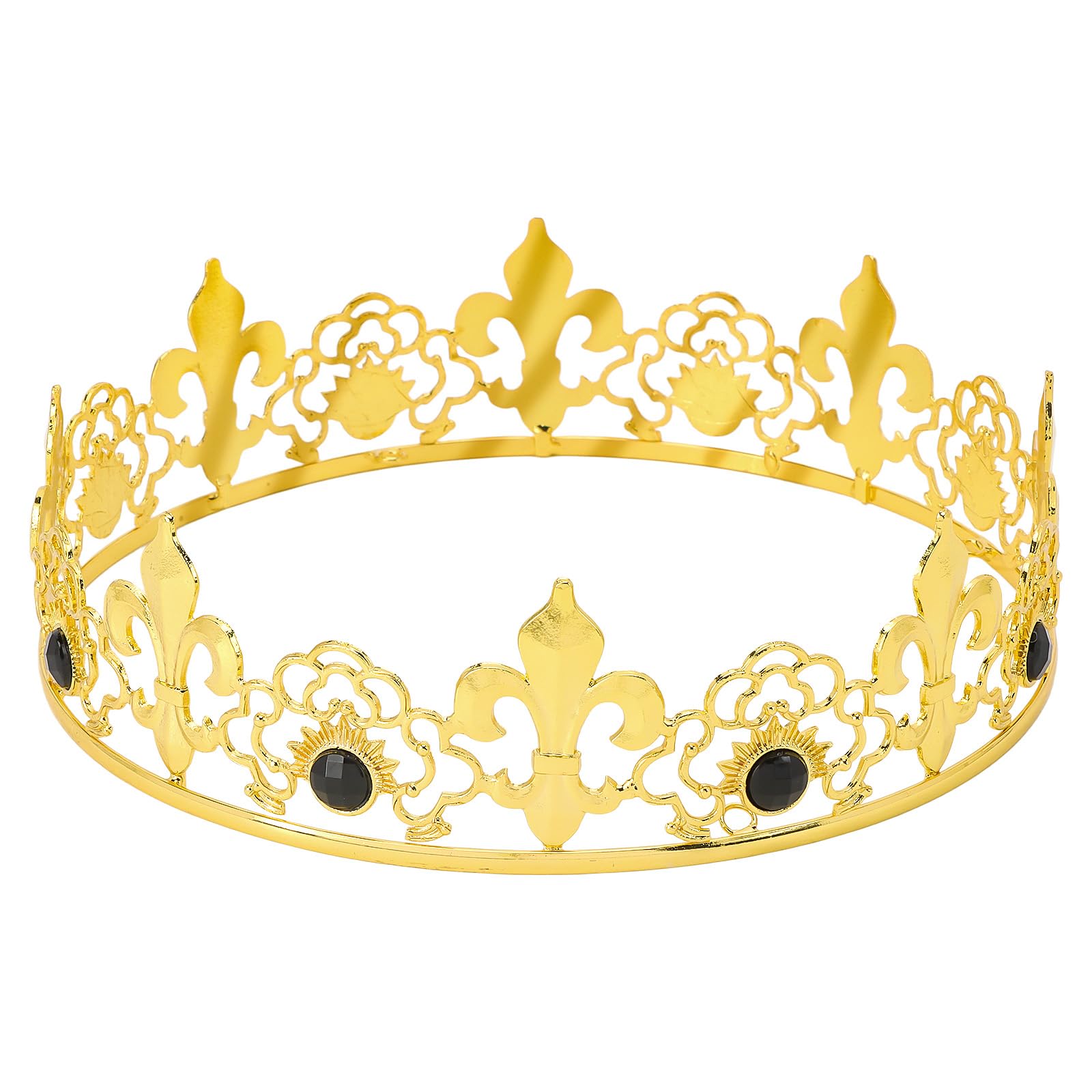 TOBATOBA King Crowns for Men, Gold King Prince Crown, Medieval Renaissance Prom Cosplay Birthday Halloween Hair Accessories