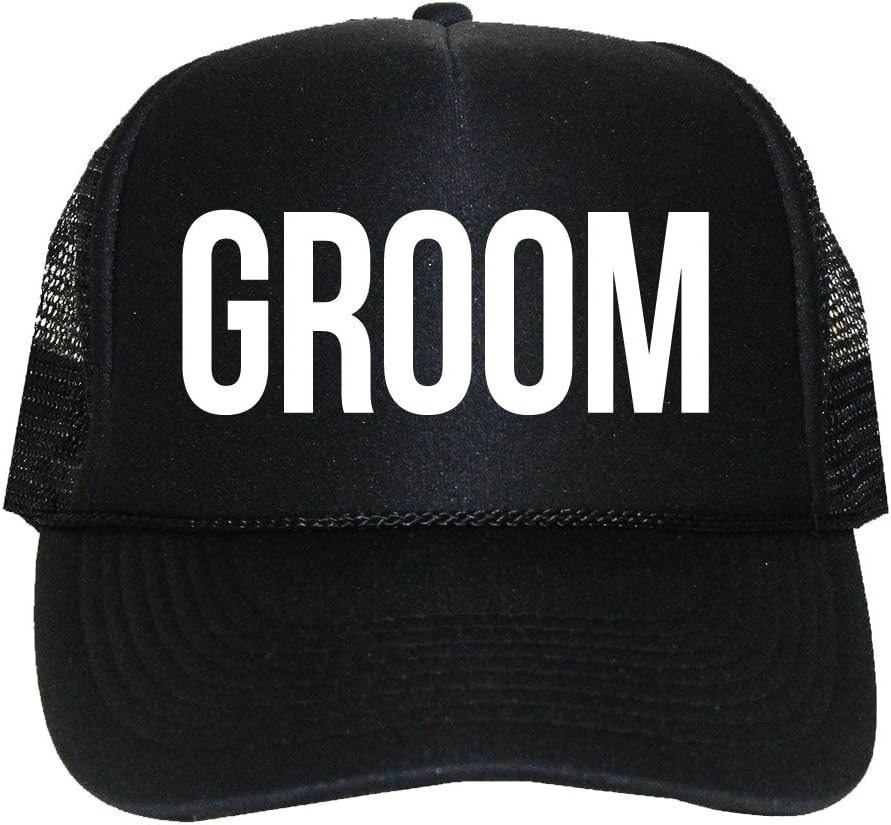 Classy Bride Groom Trucker Hat for The Groom Black
