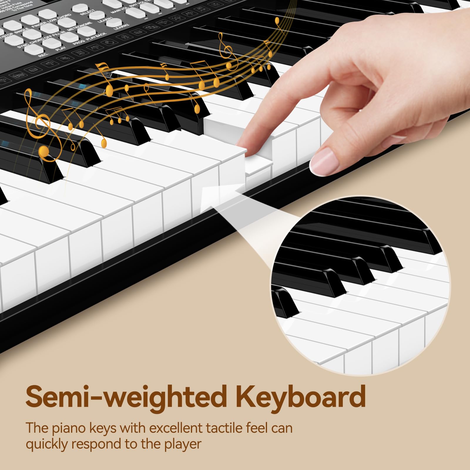 TERENCE Clavier numérique 61 touches LED Double Clavier | 255 sonorités et rythmes. Pour enfants, débutants, ados. Cadeau musical