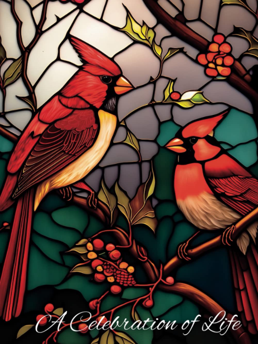 A Celebration of Life: Guest Book for Funeral with Red Cardinal Bird Illustration Picture Cover